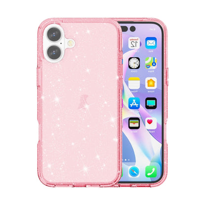 For iPhone 16 Shockproof Terminator Glitter Powder Phone Case(Pink) - iPhone 16 Cases by PMC Jewellery | Online Shopping South Africa | PMC Jewellery | Buy Now Pay Later Mobicred