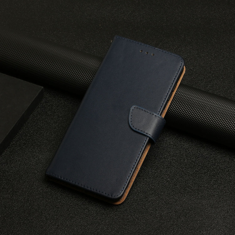 For OnePlus 12R 5G Global Genuine Leather Fingerprint-proof Flip Phone Case(Blue) - OnePlus Cases by PMC TechLife | Online Shopping South Africa | PMC TechLife | Buy Now Pay Later Mobicred
