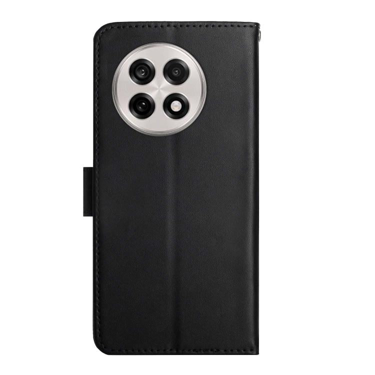 For OnePlus 13R Genuine Leather Fingerprint-proof Flip Phone Case(Black) - OnePlus Cases by PMC TechLife | Online Shopping South Africa | PMC TechLife | Buy Now Pay Later Mobicred