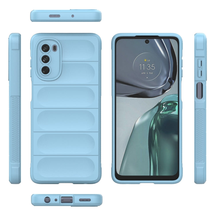 For Motorola Moto G62 5G Magic Shield TPU + Flannel Phone Case(Dark Blue) - Motorola Cases by PMC TechLife | Online Shopping South Africa | PMC TechLife | Buy Now Pay Later Mobicred