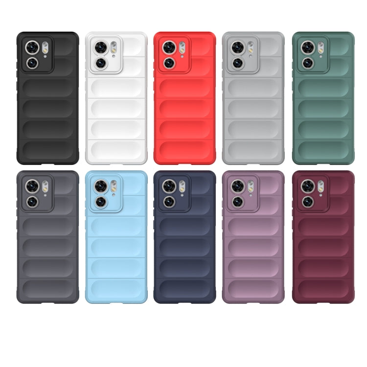 For Motorola Edge 40 5G Magic Shield TPU + Flannel Phone Case(Wine Red) - Motorola Cases by PMC TechLife | Online Shopping South Africa | PMC TechLife | Buy Now Pay Later Mobicred