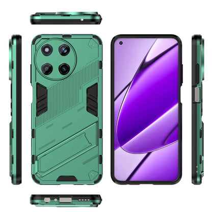 For Realme 11 4G Global Punk Armor 2 in 1 PC + TPU Phone Case with Holder(Green) - Realme Cases by PMC Jewellery | Online Shopping South Africa | PMC Jewellery | Buy Now Pay Later Mobicred