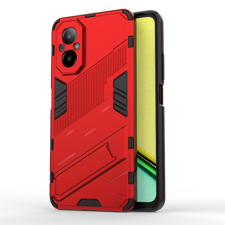 For Realme C67 4G Global Punk Armor 2 in 1 PC + TPU Phone Case with Holder(Red) - Realme Cases by PMC Jewellery | Online Shopping South Africa | PMC Jewellery | Buy Now Pay Later Mobicred
