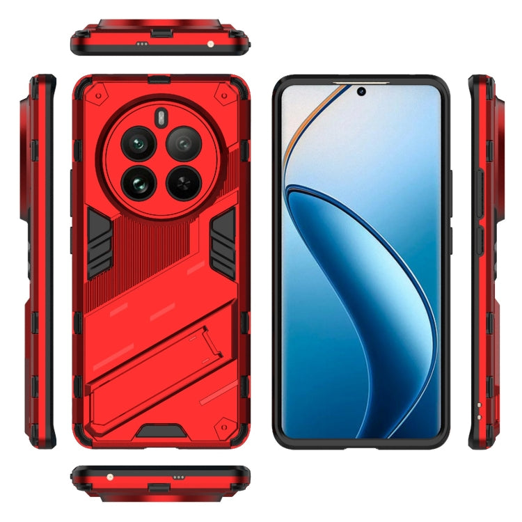 For Realme 12 Pro 5G Global Punk Armor 2 in 1 PC + TPU Phone Case with Holder(Red) - Realme Cases by PMC Jewellery | Online Shopping South Africa | PMC Jewellery | Buy Now Pay Later Mobicred