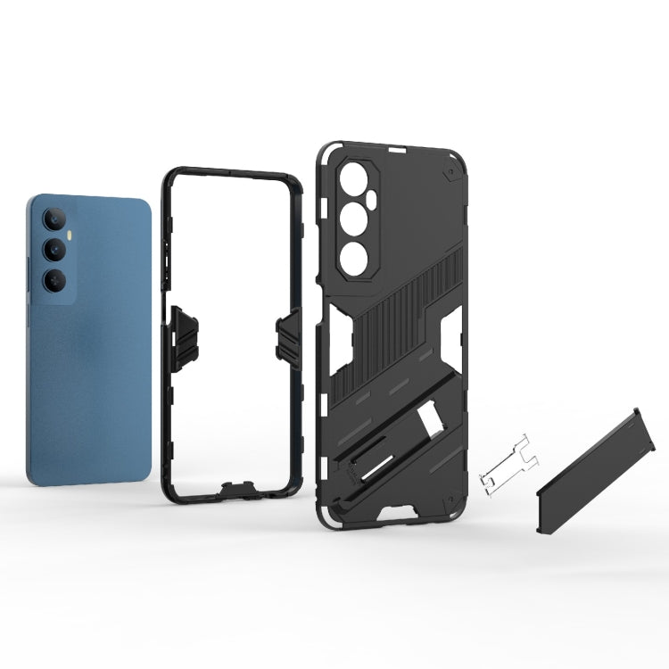 For Realme C65 4G Global Punk Armor 2 in 1 PC + TPU Phone Case with Holder(Grey) - Realme Cases by PMC Jewellery | Online Shopping South Africa | PMC Jewellery | Buy Now Pay Later Mobicred