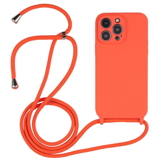 For iPhone 16 Pro Max Crossbody Lanyard Liquid Silicone Case(Orange) - iPhone 16 Pro Max Cases by PMC Jewellery | Online Shopping South Africa | PMC Jewellery | Buy Now Pay Later Mobicred