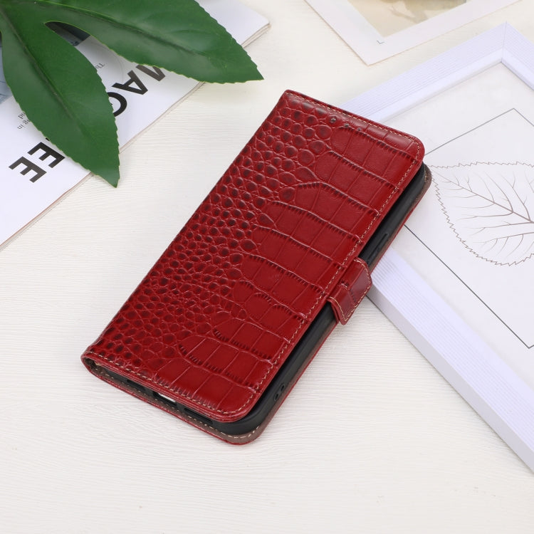 For OnePlus Nord CE4 Lite Crocodile Top Layer Cowhide Leather Phone Case(Red) - OnePlus Cases by PMC TechLife | Online Shopping South Africa | PMC TechLife | Buy Now Pay Later Mobicred