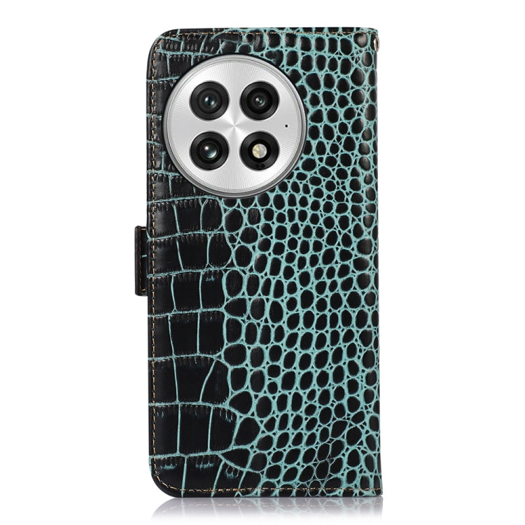 For OnePlus Nord 13 Crocodile Top Layer Cowhide Leather Phone Case(Green) - OnePlus Cases by PMC TechLife | Online Shopping South Africa | PMC TechLife | Buy Now Pay Later Mobicred