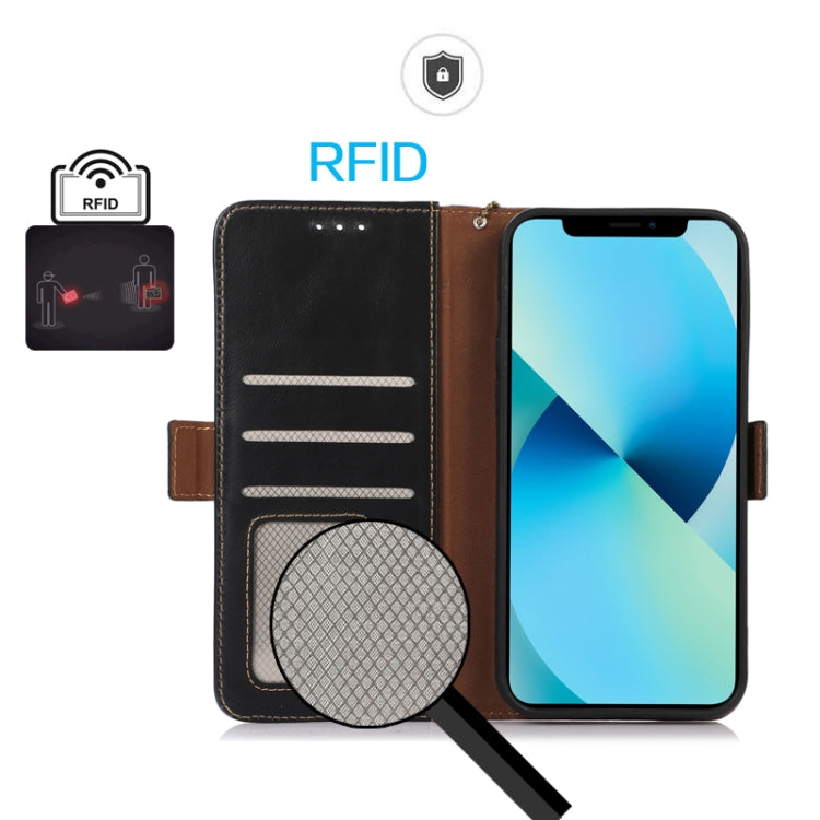 For OnePlus Nord 4 Magnetic Crazy Horse Texture Genuine Leather RFID Phone Case(Black) - Nord 4 Cases by PMC TechLife | Online Shopping South Africa | PMC TechLife | Buy Now Pay Later Mobicred