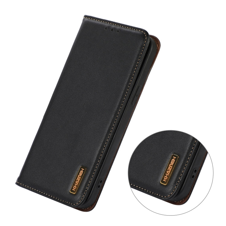 For OnePlus Ace 2 Pro KHAZNEH Nappa Top Layer Cowhide Leather Phone Case(Black) - OnePlus Cases by PMC TechLife | Online Shopping South Africa | PMC TechLife | Buy Now Pay Later Mobicred