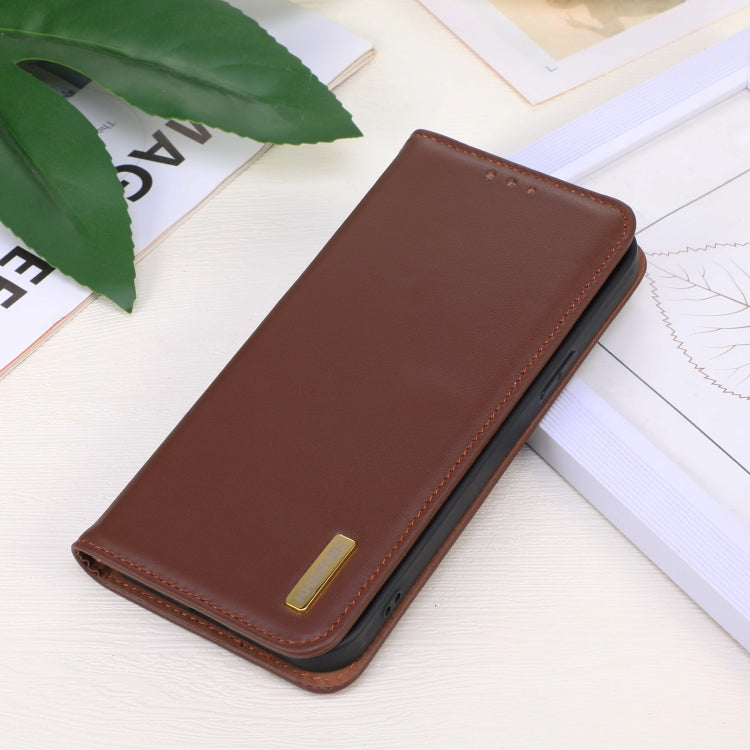 For OnePlus Nord CE4 Lite KHAZNEH Nappa Top Layer Cowhide Leather Phone Case(Brown) - OnePlus Cases by PMC TechLife | Online Shopping South Africa | PMC TechLife | Buy Now Pay Later Mobicred
