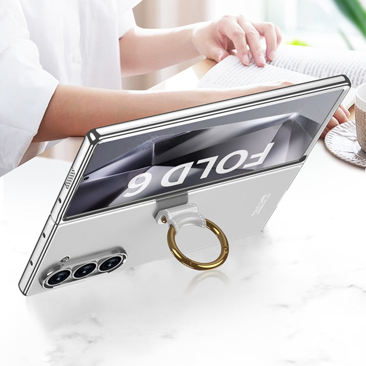 For Samsung Galaxy Z Fold6 GKK Electroplating Phone Case with Ring(Silver) - free shipping - PMC Jewellery - Order now!