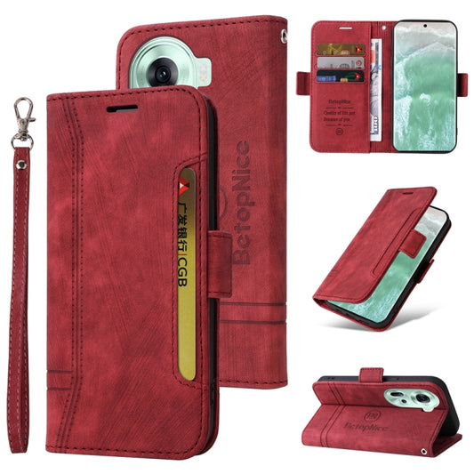 For OPPO Reno11 5G Global BETOPNICE Dual-side Buckle Leather Phone Case(Red) - Reno11 Cases by BETOPNICE | Online Shopping South Africa | PMC Jewellery | Buy Now Pay Later Mobicred