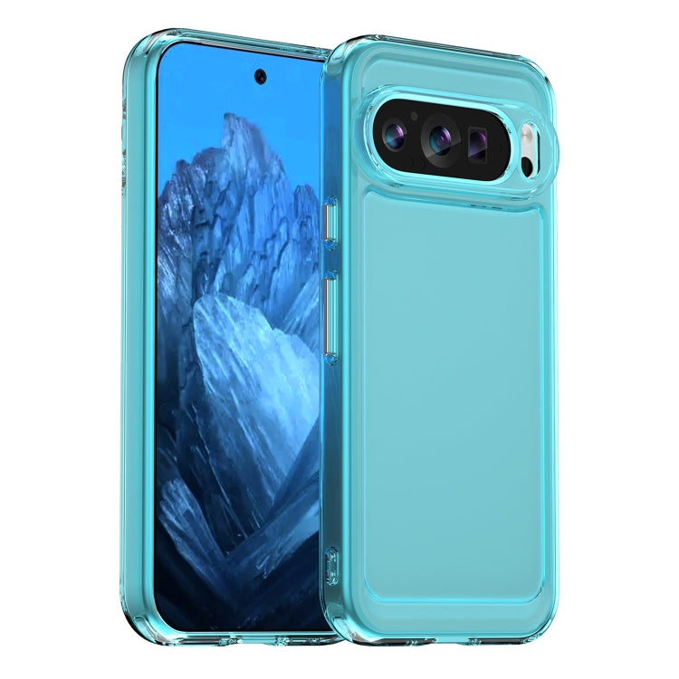 For Google Pixel 9 Candy Series TPU Phone Case(Transparent Blue) - Google Cases by PMC Jewellery | Online Shopping South Africa | PMC Jewellery | Buy Now Pay Later Mobicred