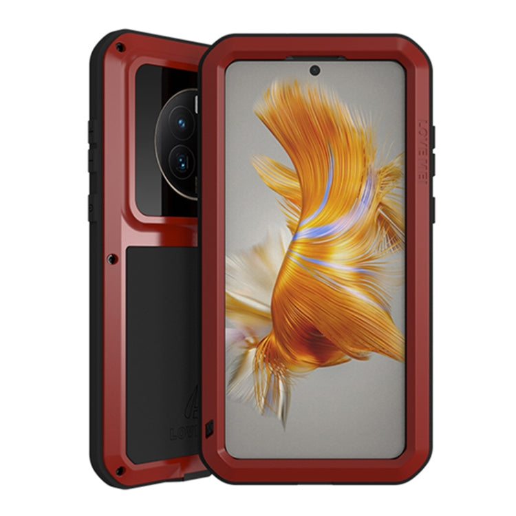 For Huawei Mate 50 LOVE MEI POWERFUL Metal Shockproof Life Waterproof Dustproof Phone Case(Red) - Huawei Cases by LOVE MEI | Online Shopping South Africa | PMC Jewellery