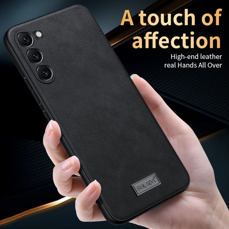 For Samsung Galaxy S24 5G SULADA Shockproof TPU Hybrid Handmade Leather Phone Case(Black) - Galaxy S24 5G Cases by SULADA | Online Shopping South Africa | PMC Jewellery | Buy Now Pay Later Mobicred