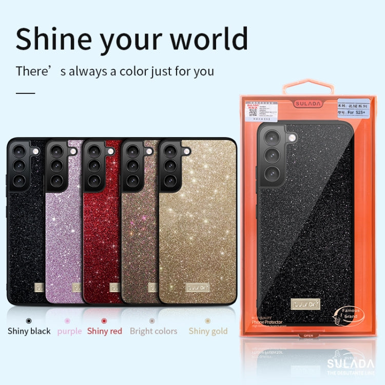 For Samsung Galaxy S24 5G SULADA Glittery TPU Hybrid Handmade Leather Phone Case(Red) - Galaxy S24 5G Cases by SULADA | Online Shopping South Africa | PMC Jewellery | Buy Now Pay Later Mobicred