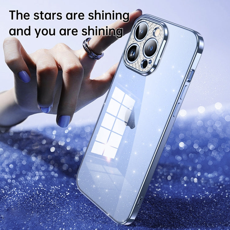 For iPhone 15 Plus SULADA Electroplated Transparent Glittery TPU Phone Case(Silver) - iPhone 15 Plus Cases by SULADA | Online Shopping South Africa | PMC TechLife | Buy Now Pay Later Mobicred