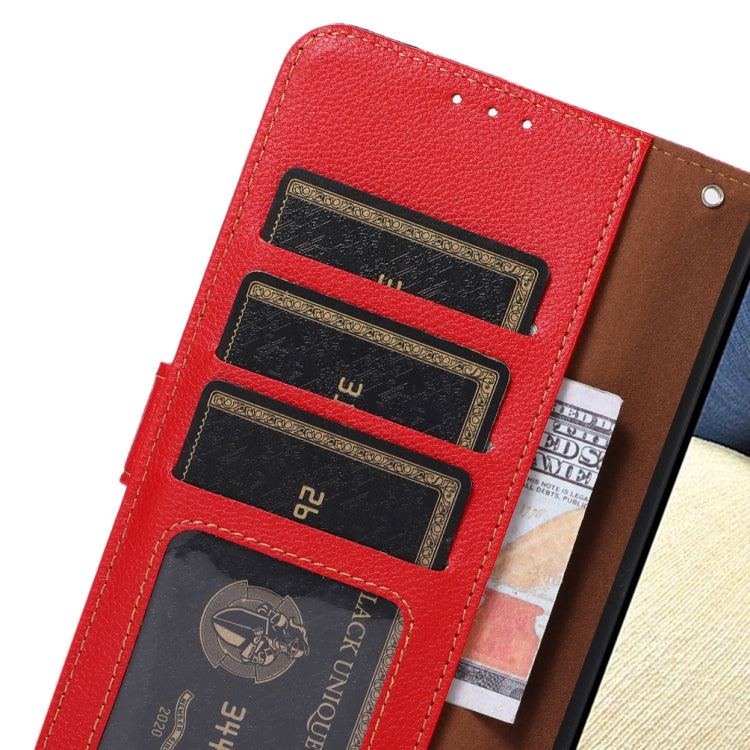 For iPhone 16 Pro KHAZNEH Litchi Texture Leather RFID Phone Case(Red) - iPhone 16 Pro Cases by PMC TechLife | Online Shopping South Africa | PMC TechLife | Buy Now Pay Later Mobicred