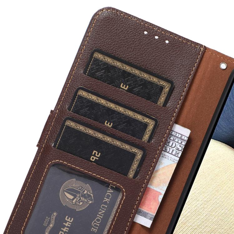 For iPhone 17 Air KHAZNEH Litchi Texture Leather RFID Phone Case(Brown) - free shipping - PMc TechLife - Order now!