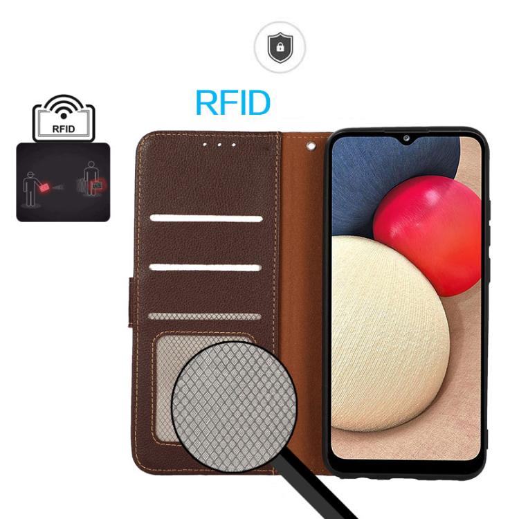 For iPhone 17 Pro Max KHAZNEH Litchi Texture Leather RFID Phone Case(Brown) - free shipping - PMc TechLife - Order now!