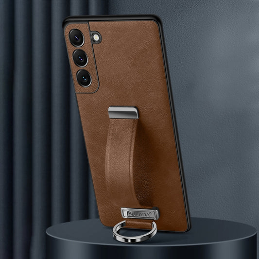 For Samsung Galaxy S25+ 5G SULADA PC Hybrid Leather Texture Skin Feel Shockproof Phone Case(Brown) - Galaxy S25+ 5G Cases by SULADA | Online Shopping South Africa | PMC Jewellery | Buy Now Pay Later Mobicred