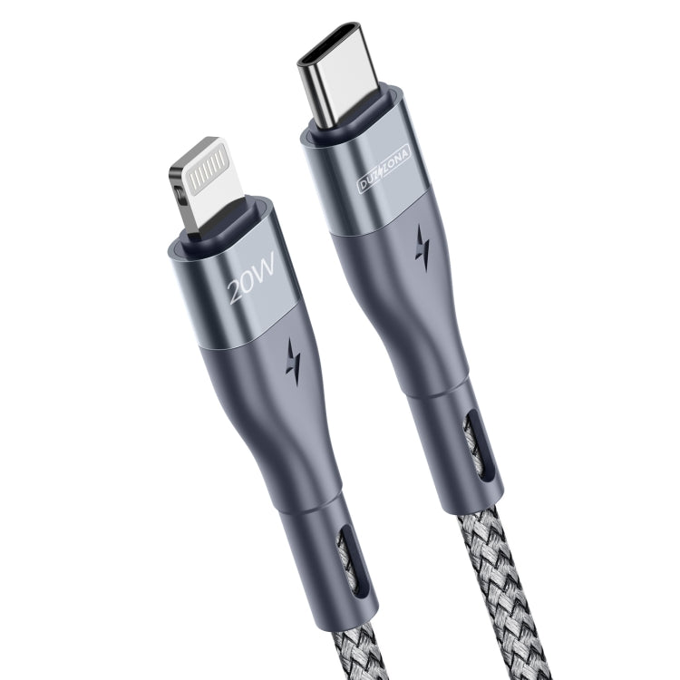 DUZZONA A1 PD 20W Type-C to 8 Pin Fast Charging Data Cable, Length:2m(Grey) - 2 in 1 Cable by DUZZONA | Online Shopping South Africa | PMC Jewellery | Buy Now Pay Later Mobicred