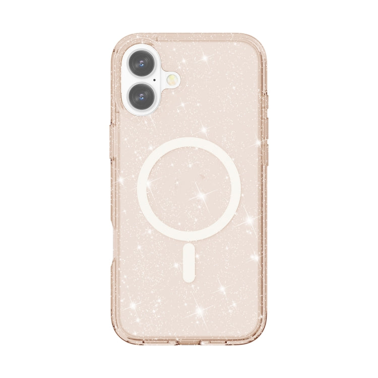 For iPhone 16 Terminator Style Glitter Powder MagSafe Magnetic Phone Case(Gold) - iPhone 16 Cases by PMC TechLife | Online Shopping South Africa | PMC TechLife | Buy Now Pay Later Mobicred