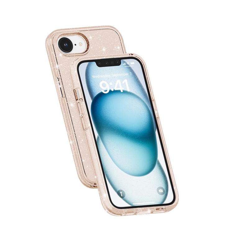 For iPhone 16e Terminator Style Glitter Powder MagSafe Magnetic Phone Case(Gold) - iPhone 16e Cases by PMC TechLife | Online Shopping South Africa | PMC TechLife | Buy Now Pay Later Mobicred