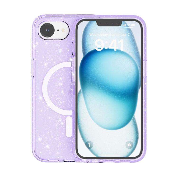 For iPhone 16e Terminator Style Glitter Powder MagSafe Magnetic Phone Case(Purple) - free shipping - PMC TechLife - Order now!