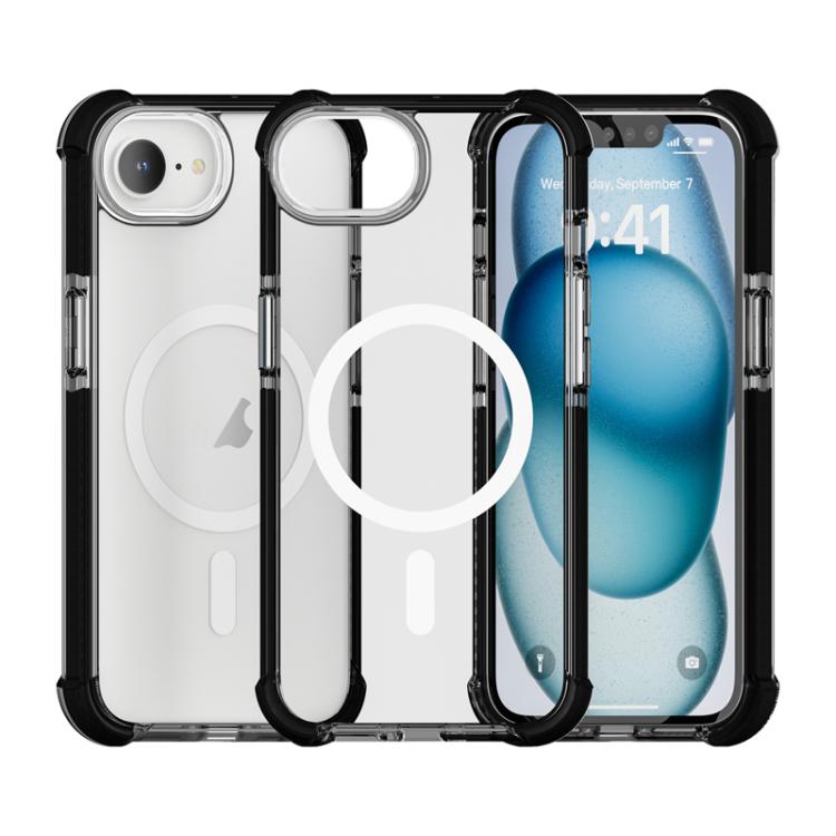 For iPhone 16e Acrylic Magsafe Magnetic Shockproof Phone Case(Black) - iPhone 16e Cases by PMC TechLife | Online Shopping South Africa | PMC TechLife | Buy Now Pay Later Mobicred