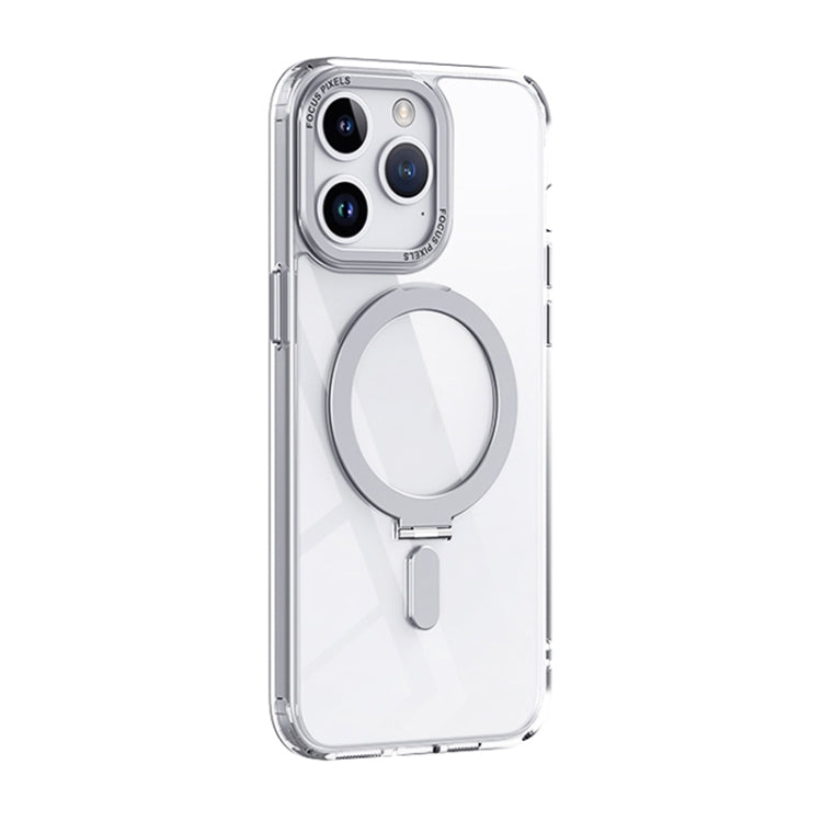 For iPhone 15 Pro Max Skin Feel MagSafe Shockproof Phone Case with Holder(White) - iPhone 15 Pro Max Cases by PMC TechLife | Online Shopping South Africa | PMC TechLife