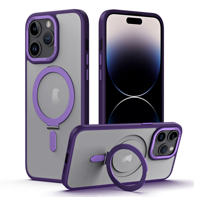 For iPhone 15 Pro Max Skin Feel MagSafe Shockproof Phone Case with Holder(White) - iPhone 15 Pro Max Cases by PMC TechLife | Online Shopping South Africa | PMC TechLife