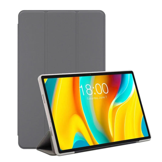 For Teclast T50 Pro 3-Fold Holder Folio Leather Tablet Smart Case(Grey) - Teclast by TECLAST | Online Shopping South Africa | PMC Jewellery | Buy Now Pay Later Mobicred