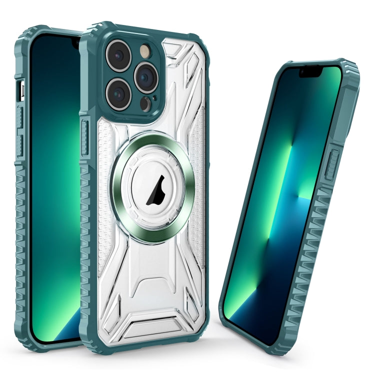 For iPhone 13 Pro Max CD Texture Magsafe Phone Case(Dark Green) - iPhone 13 Pro Max Cases by PMC TechLife | Online Shopping South Africa | PMC TechLife