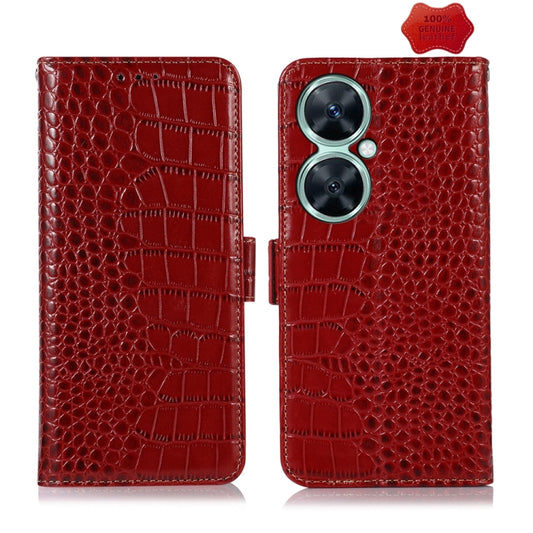 For Huawei Nova 11i / Enjoy 60 Pro /  Crocodile Top Layer Cowhide Leather Phone Case(Red) - Huawei Cases by PMC Jewellery | Online Shopping South Africa | PMC Jewellery | Buy Now Pay Later Mobicred