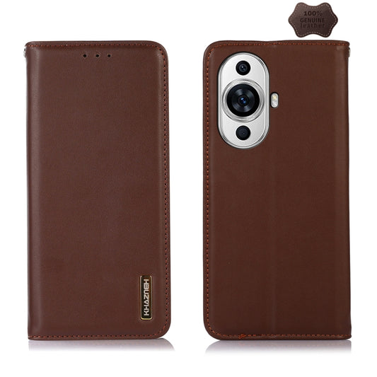 For Huawei Nova 11 KHAZNEH Nappa Top Layer Cowhide Leather Phone Case(Brown) - Huawei Cases by PMC Jewellery | Online Shopping South Africa | PMC Jewellery | Buy Now Pay Later Mobicred