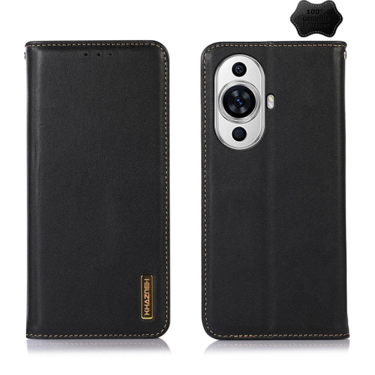 For Huawei Nova 11 KHAZNEH Nappa Top Layer Cowhide Leather Phone Case(Black) - Huawei Cases by PMC Jewellery | Online Shopping South Africa | PMC Jewellery | Buy Now Pay Later Mobicred