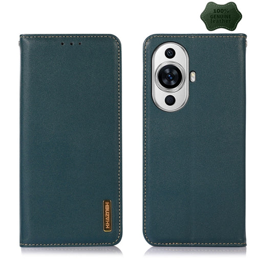 For Huawei Nova 11 KHAZNEH Nappa Top Layer Cowhide Leather Phone Case(Green) - Huawei Cases by PMC Jewellery | Online Shopping South Africa | PMC Jewellery | Buy Now Pay Later Mobicred