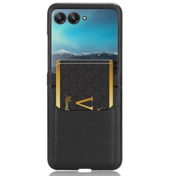 For Motorola Moto Razr 40 Ultra Litchi Texture Card Slot Phone Case(Black) - Motorola Cases by PMC Jewellery | Online Shopping South Africa | PMC Jewellery | Buy Now Pay Later Mobicred