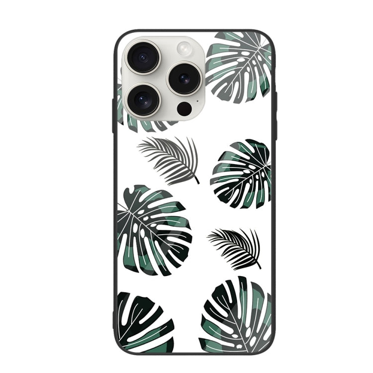 For iPhone 16 Pro Max Colorful Painted Glass Phone Case(Banana Leaf) - iPhone 16 Pro Max Cases by PMC TechLife | Online Shopping South Africa | PMC TechLife | Buy Now Pay Later Mobicred