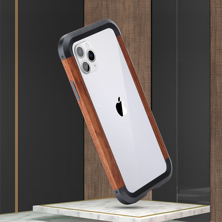 For iPhone 11 Pro R-JUST Metal + Wood Frame Protective Case - iPhone 11 Pro Cases by R-JUST | Online Shopping South Africa | PMC Jewellery | Buy Now Pay Later Mobicred