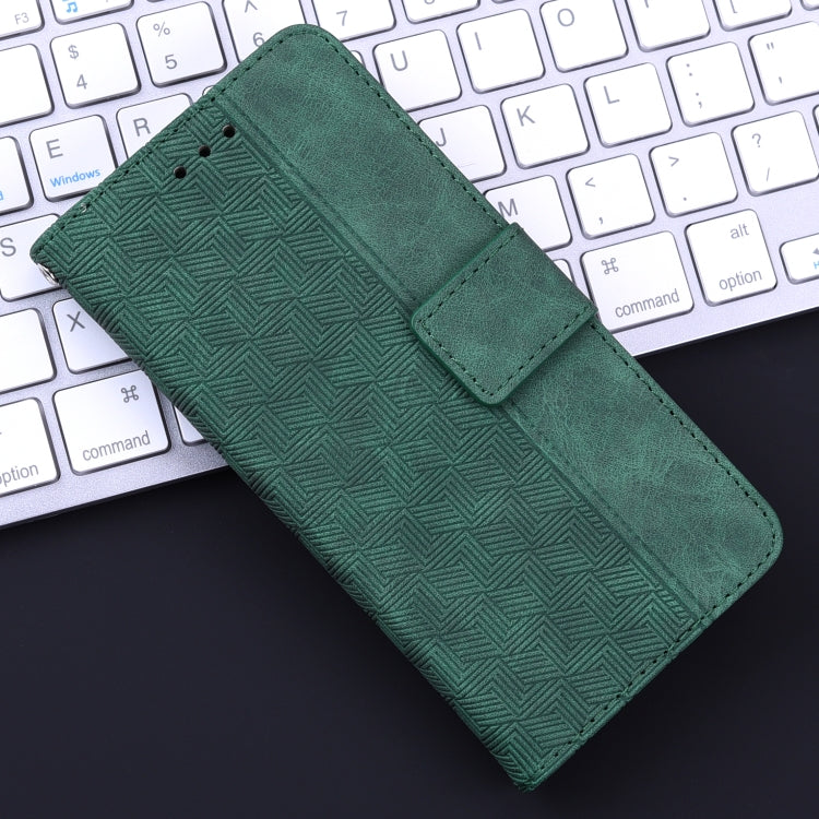 For iPhone SE 2024 Geometric Embossed Leather Phone Case(Green) - More iPhone Cases by PMC Jewellery | Online Shopping South Africa | PMC Jewellery | Buy Now Pay Later Mobicred