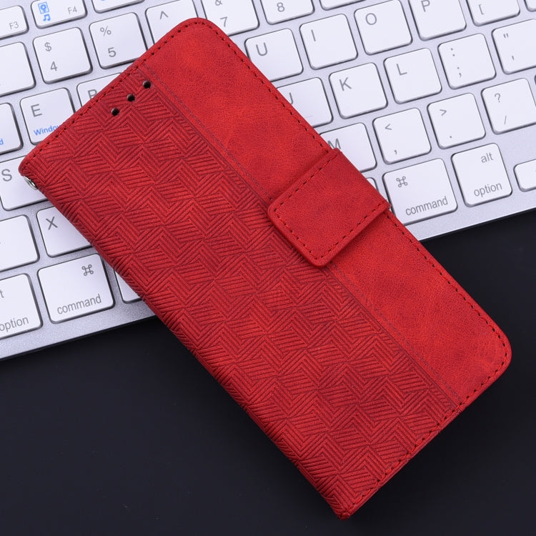 For iPhone SE 2024 Geometric Embossed Leather Phone Case(Red) - More iPhone Cases by PMC Jewellery | Online Shopping South Africa | PMC Jewellery | Buy Now Pay Later Mobicred