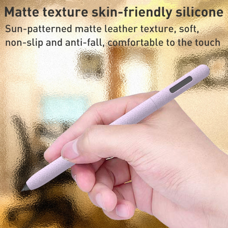 For Samsung Galaxy Tab S6 Lite LOVE MEI Frosted Leather Texture Silicone Protective Pen Case(Grey) - Pencil Accessories by LOVE MEI | Online Shopping South Africa | PMC TechLife