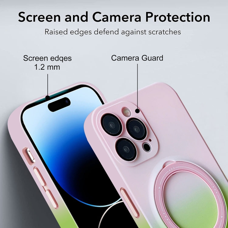 For iPhone 14 Pro Gradient TPU MagSafe Holder Phone Case(Blue Purple) - free shipping - PMC TechLife - Order now!