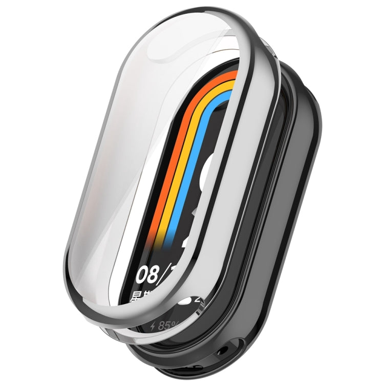 For Xiaomi Mi Band 8 Full Coverage TPU Electroplating Watch Protective Case(Silver) - Watch Cases by PMC TechLife | Online Shopping South Africa | PMC TechLife
