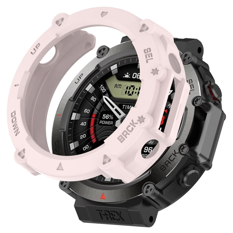 For Amazfit T-Rex Ultra Armor Hollow Watch Protective Case(Light Pink) - Watch Cases by PMC Jewellery | Online Shopping South Africa | PMC Jewellery | Buy Now Pay Later Mobicred