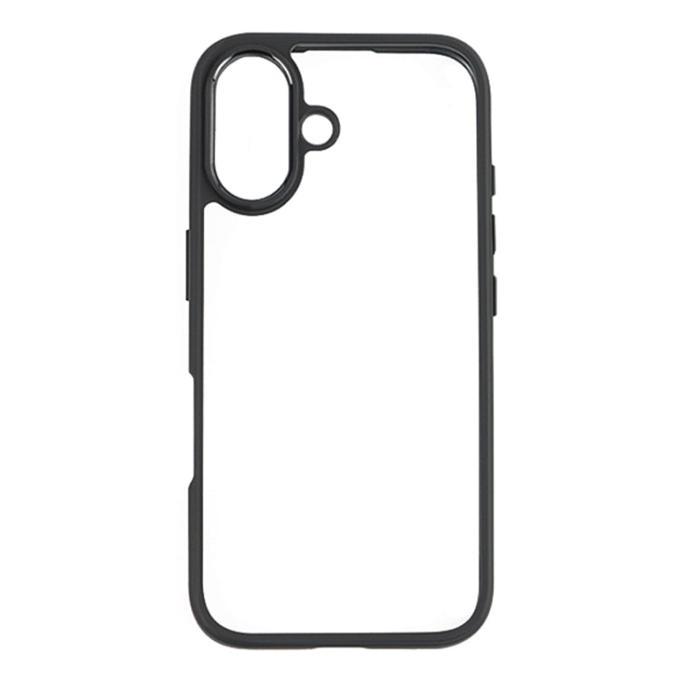 For iPhone 16 Frosted TPU + Transparent PC Phone Case(Black) - iPhone 16 Cases by PMC Jewellery | Online Shopping South Africa | PMC Jewellery | Buy Now Pay Later Mobicred