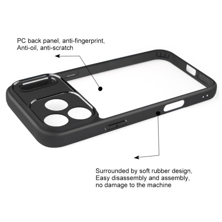 For iPhone 17 Pro Frosted TPU + Transparent PC Phone Case(Black) - free shipping - PMc TechLife - Order now!